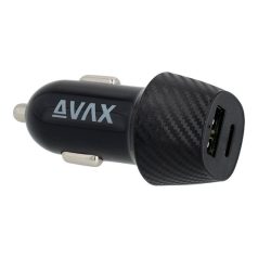   CHG AVAX CC302B CARLY USB A (QC)+Type C (PD) 20W autós töltő, fekete