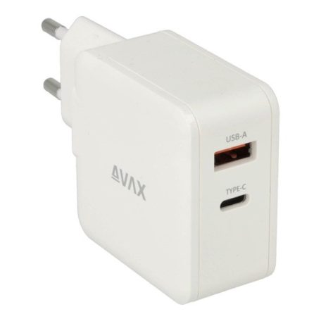CHG AVAX CH631W FIVEY+ USB A + Type C 45W GaN gyors hálózati töltő, fehér