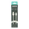 KAB AVAX CB621 CREAMY+ USB A - Type C gyorstöltő kábel, 2.4A, fehér-ezüst - 1,5m