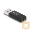 Delock adapter - 60001 (USB 3.2 Gen 2 A-típusú USB apa - USB Type-C anya, Fekete)