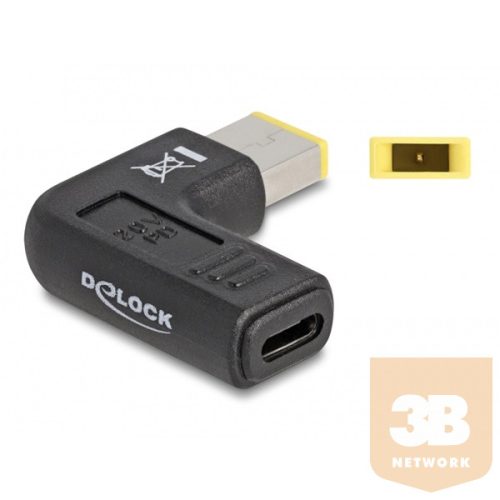 Delock Laptop töltőkábel adapter USB Type-C anya - Lenovo 11,0 x 4,5 mm apa 90 fokban hajlított