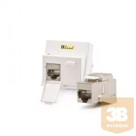   KELine 601120 + KEJ-C6A-S-10G(2) Modulo45 padlódobozba / csatornába telepíthető aljzat, Kategória 6A, 2xRJ45/s csatlakozóval