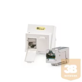  KELine 601120 + KEJ-C6A-S-HD(2) Modulo45 padlódobozba / csatornába telepíthető aljzat, Kategória 6A, 2xRJ45/s csatlakozóval