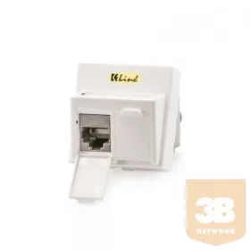   KELine 601120 + KEJ-CEA-S-10G(2) Modulo45 padlódobozba / csatornába telepíthető aljzat, Kategória 6A, 2xRJ45/s, csatlakozóval