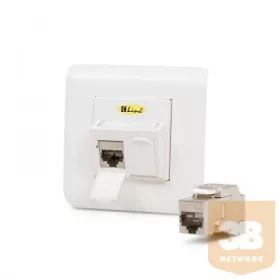   KELine 601120-UP + KEJ-C6A-S-10G(2) Modulo45 süllyesztett aljzat, Kategória 6A, 2xRJ45/s csatlakozóval