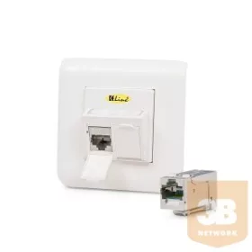   KELine 601120-UP + KEJ-C6A-S-HD(2) Modulo45 süllyesztett aljzat, Kategória 6A, 2xRJ45/s csatlakozóval