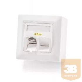   KELine 601140-AP + KEJ-C6-S-TL(2) Modulo50 falon kívüli aljzat, Kategória 6, 2xRJ45/s csatlakozóval