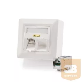   KELine 601140-AP + KEJ-C6A-S-HD(2) Modulo50 falon kívüli aljzat, Kategória 6A, 2xRJ45/s csatlakozóval