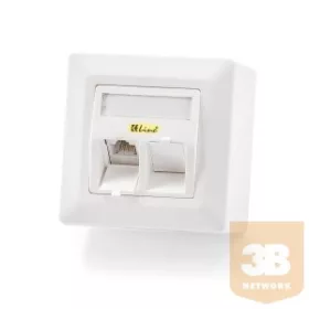   KELine 601140-AP + KEJ-CEA-S-10G(2) Modulo50 falon kívüli aljzat, Kategória 6A, 2xRJ45/s. csatlakozóval