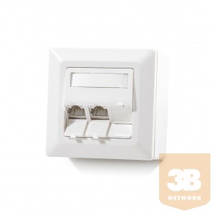 KELine 601143-AP + KEJ-C6-S-TL(3) Modulo50 outlet, Category 6, 3xRJ45/s, wall-mounted, keystones included