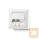 KELine 601143-AP + KEJ-C6-S-TL(3) Modulo50 outlet, Category 6, 3xRJ45/s, wall-mounted, keystones included