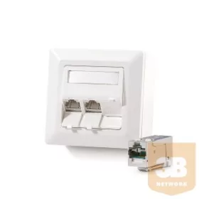   KELine 601143-AP + KEJ-C6A-S-HD(3) Modulo50 outlet, Category 6A , 3xRJ45/s, wall-mounted, KEJ-C6A-S-HD keystones included