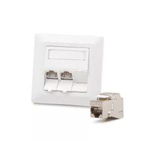   KELine 601143-UP + KEJ-C6A-S-10G(3) Modulo50 süllyesztett aljzat, Kategória 6A, 3xRJ45/s csatlakozóval
