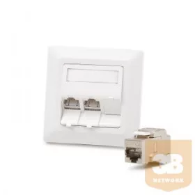   KELine 601143-UP + KEJ-C6A-S-10G(3) Modulo50 süllyesztett aljzat, Kategória 6A, 3xRJ45/s csatlakozóval