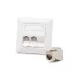 KELine 601143-UP + KEJ-C6A-S-10G(3) Modulo50 süllyesztett aljzat, Kategória 6A, 3xRJ45/s csatlakozóval