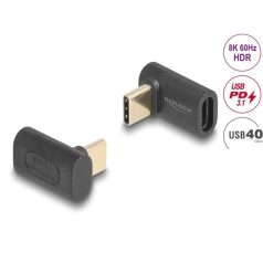   DELOCK Átalakító USB 40 Gbps Type-C male > female PD 3.1 240W 90 fokos 8K 60Hz