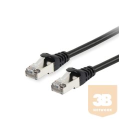   Equip Kábel - 606102 (S/FTP patch kábel, CAT6A, LSOH, PoE/PoE+ támogatás, fekete, 0,5m)