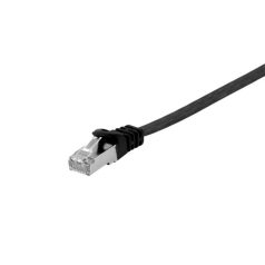   Equip Kábel - 607690 (U/FTP Flat/Lapos patch kábel, CAT6A, Réz, LSOH, fekete, 1m)