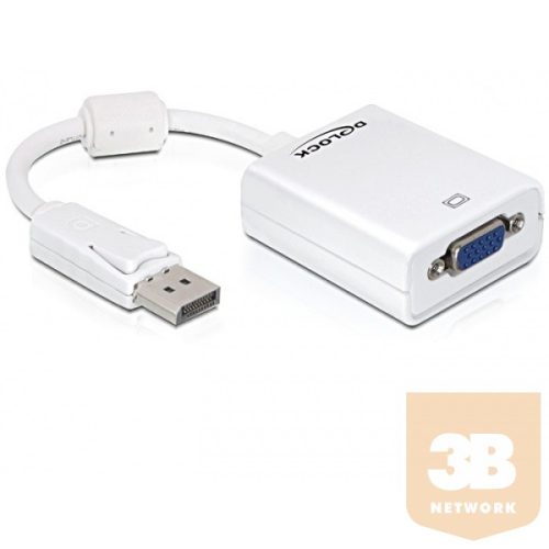 DELOCK Átalakító Displayport 1.1 male to VGA 15 pin female, fehér