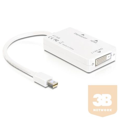DELOCK Átalakító mini Displayport 1.1 to HDMI/Displayport/DVI 24 pin passzív, fehér