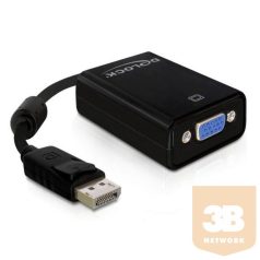   Delock HDMI Átalakító Displayport 1.2 male to VGA 15 pin female, fekete