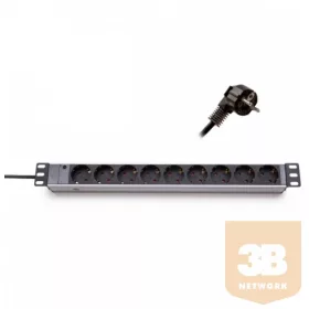 Triton 620S09 19”-os elosztópanel, 9 x 230V