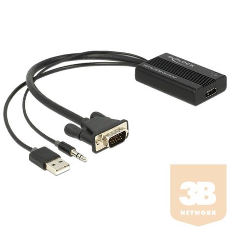 Delock HDMI Átalakító VGA to HDMI audió funkcióval