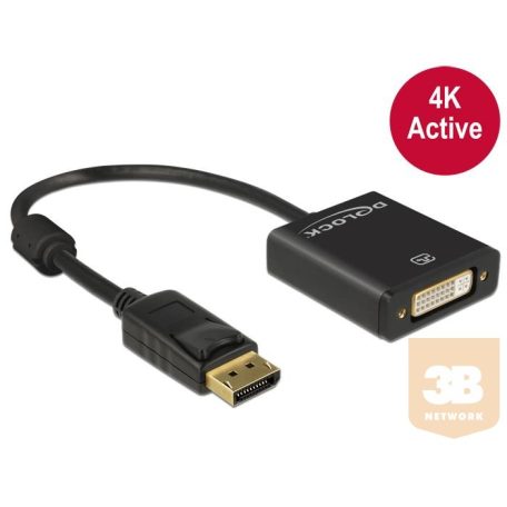 Delock Adapter Displayport 1.2 male > DVI female 4K Active black