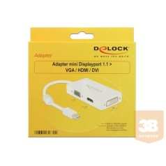   Delock Adapter mini Displayport 1.1 male > VGA / HDMI / DVI female Passive white
