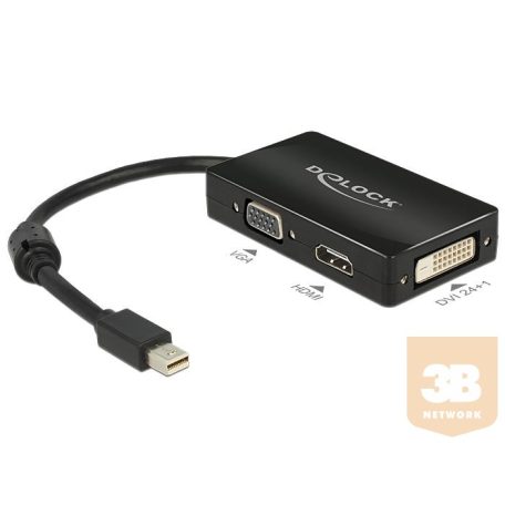 Delock Adapter mini Displayport 1.1 male > VGA / HDMI / DVI female Passive black