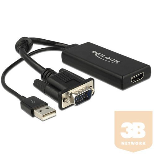 ADA Delock 62668 VGA-HDMI adapter audió funkcióval