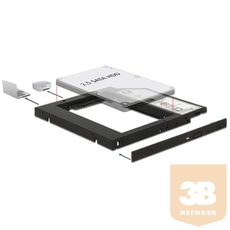 DELOCK Átalakító Slim SATA 5.25 beépítő keret 2.5" SATA HDD-hez 9.5mm-ig