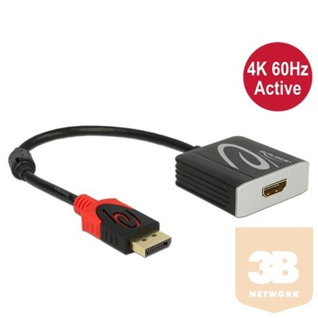 DELOCK Átalakító Displayport 1.2 male to HDMI female 4K 60Hz aktív