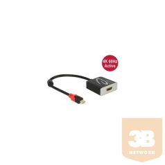   ADA Delock 62735 mini Displayport 1.2 dugós csatl. > HDMI csatl. hüvely 4K aktív adapter