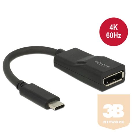 ADA Delock 62748 Adapter USB Type-C csatlakozódugóval > Displayport csatlakozóhüvellyel (DP váltakozó mód) 4K
