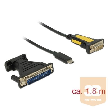ADA Delock 62905 USB Type-C™ > 1 db soros DB9 RS-232 + DB25 adapter