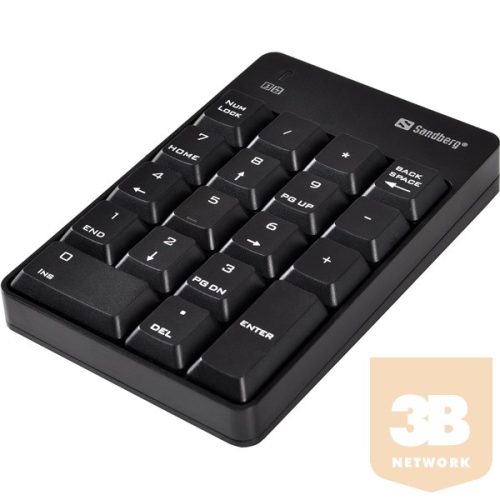 Sandberg Billentyűzet Vezeték Nélküli - Wireless Numeric Keypad 2 (numerikus billentyűzet; fekete)