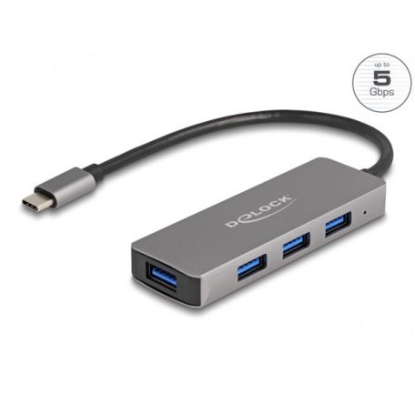 Delock 63173 4 portos USB 3.2 Gen 1 Hub - USB-C csatlakoztatóval