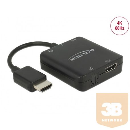 Delock Átalakító - 63276 (HDMI-A, USB Micro-B -> HDMI-A, 3,5 Jack, Toslink, fekete)
