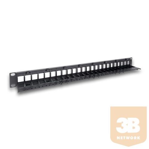 Legrand Linkeo patchpanel 24 modulhely (modulok nélkül), KEYSTONE UTP/FTP modulhoz, fém kábeltartóval