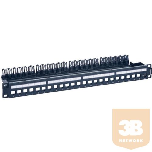 Legrand Patch panel  - 1U-19" (modulok nélkül) 24db x RJ45 port fogadására fém kábeltartóval LinkeoC