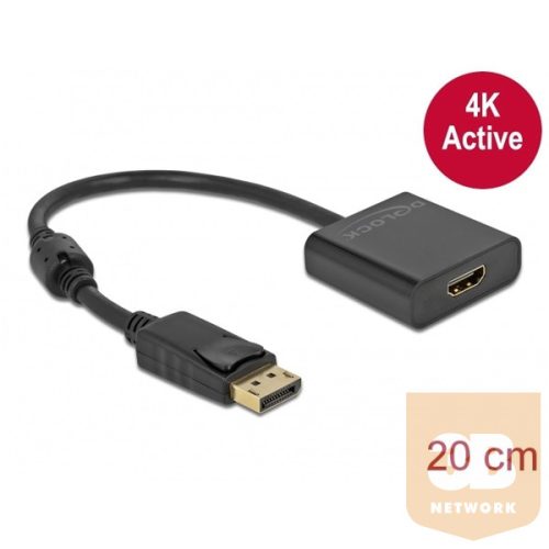 DELOCK Átalakító Displayport 1.2 male to HDMI female 4K aktív, fekete