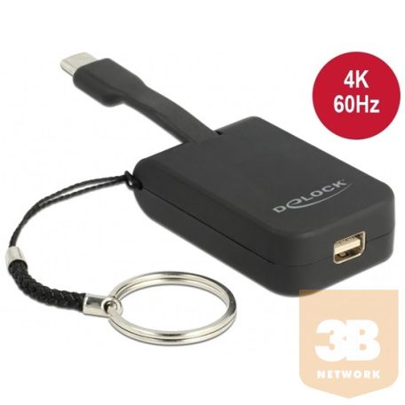 ADA Delock 63939 USB-C adapter mini DisplayPort-hoz (DP Alt Mode) 4K 60Hz - kulcstartón