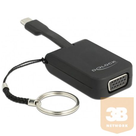 ADA Delock 63941 USB-C adapter VGA-hoz (DP Alt Mode) - kulcstartón