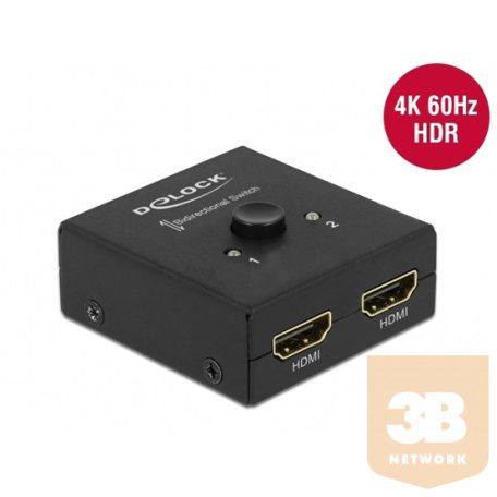 ADA Delock 64072 HDMI 2 - 1 kapcsoló kétirányú 4K 60Hz kompakt
