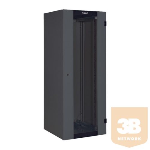 Legrand hálózati álló rack szekrény 19" 42U, 2026x600x800, antracit, szimpla üvegajtós, max: 400 kg, készreszerelt