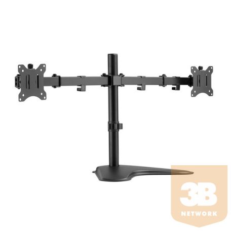 Equip Monitor Asztali konzol - 650123 (17"-32",2 monitor,dönthető, forgatható, Max.: 8kg, fekete)
