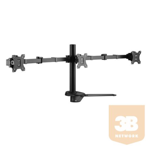 Equip Monitor Asztali konzol - 650125 (17"-27",3 monitor,dönthető, forgatható, állítható magasság, Max.: 7kg, fekete)