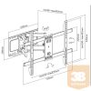 Equip TV Fali konzol - 650335 (37"-80", Max.: 60kg, dönthető, forgatható, fekete)