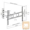 Equip TV Fali konzol - 650342 (37"-70", Max.: 35kg, dönthető, forgatható, fekete)